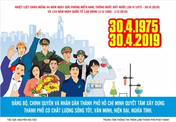 Chào mừng 44 năm ngày Giải phóng miền nam, thống nhất đất nước (30/4/1975 - 30/4/2019) và 133 năm ngày Quốc tế lao động (01/5/1886 - 01/5/2019)